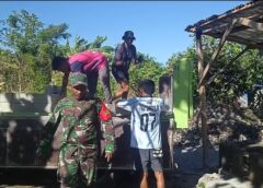 Babinsa Koramil 1513-01/Piru Bantu Warga Untuk Pembangunan Rumah