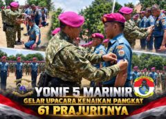 Yonif 5 Marinir Gelar Upacara Kenaikan Pangkat 61 Prajuritnya
