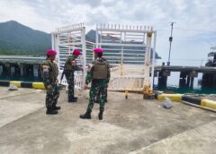 Prajurit Satgas Kompi Komposit Marinir Laksanakan Patroli Pangkalan